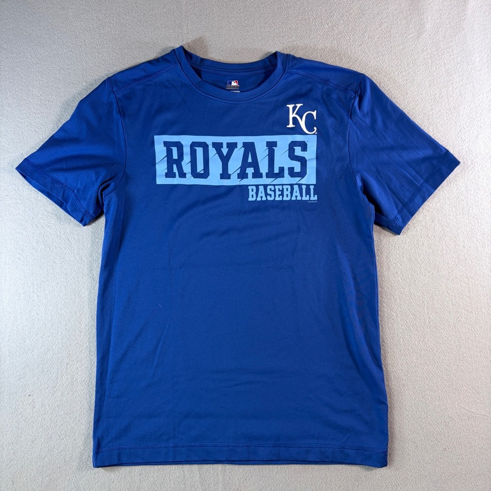 MLB Kansas City Royals Baseball TX3 Cool Performance Shirt Mens Small Blue